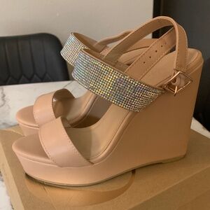 Charlotte Russe Wedges with iridescent stones